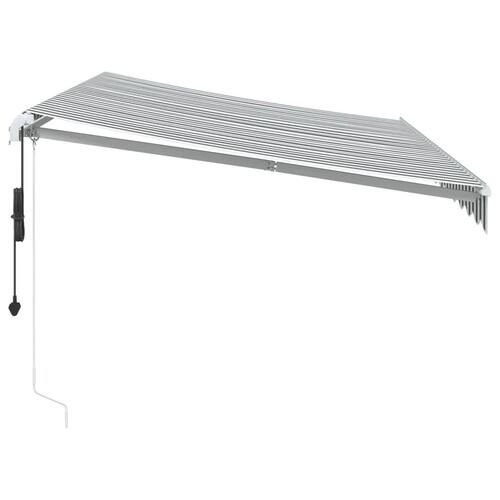 Markise 350x250 cm automatisk betjening antracitgrå og hvid