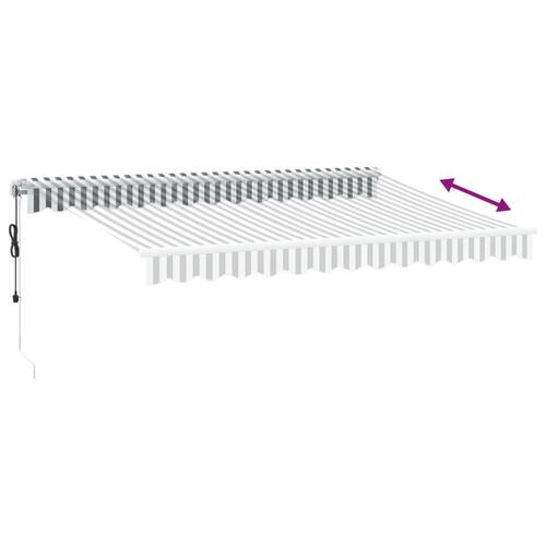 Markise 350x250 cm automatisk betjening antracitgrå og hvid