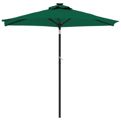 Parasol med stålstang 225x225x212 cm grøn