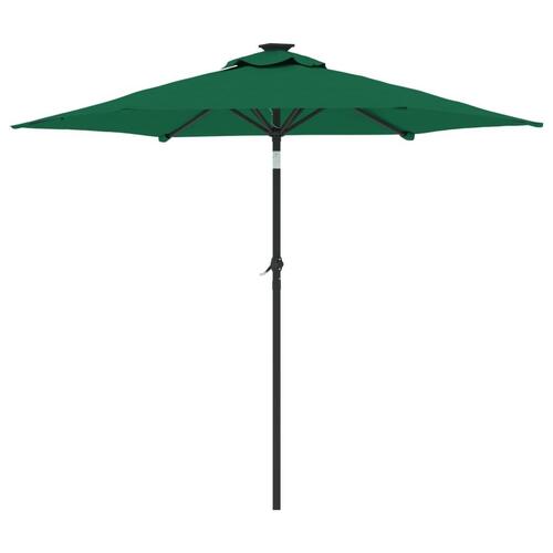 Parasol med stålstang 225x225x212 cm grøn