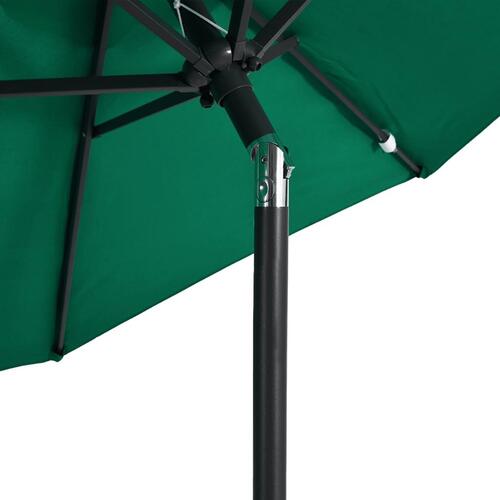 Parasol med stålstang 225x225x212 cm grøn