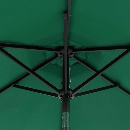 Parasol med stålstang 225x225x212 cm grøn