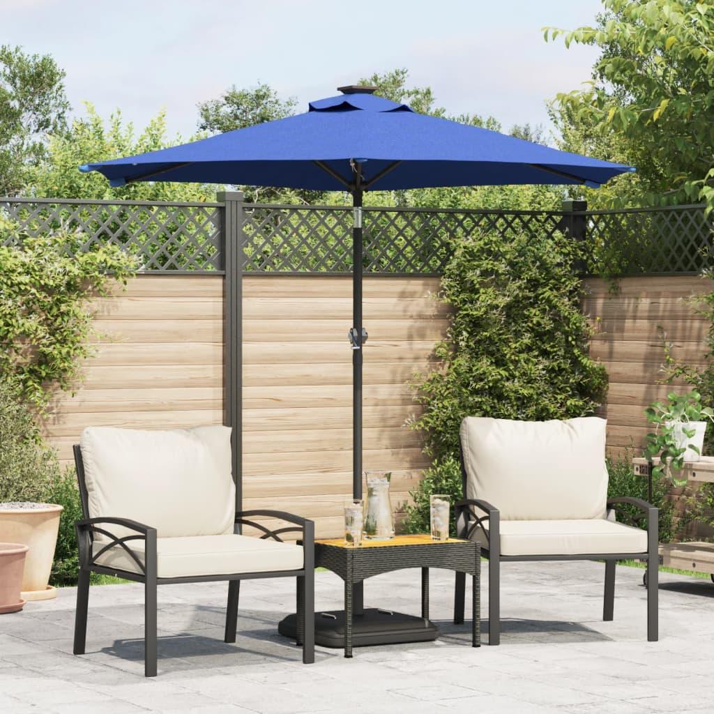 Parasol med stålstang 225x225x212 cm azurblå