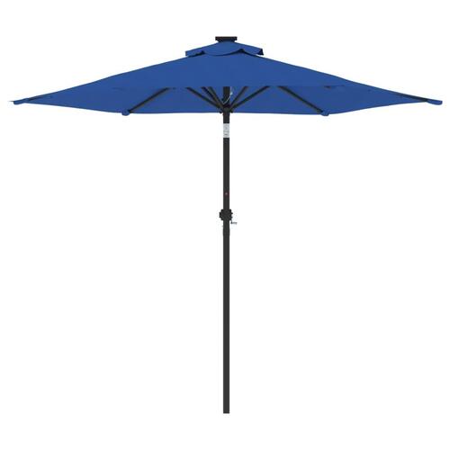 Parasol med stålstang 225x225x212 cm azurblå