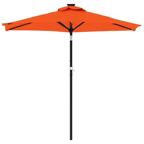 Parasol med LED-lys og stålstang 225x225x212cm terrakottafarvet