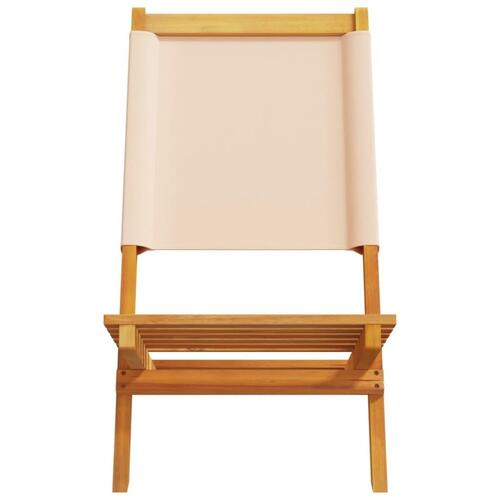 Havestole 2 stk. massivt akacietræ og stof beige