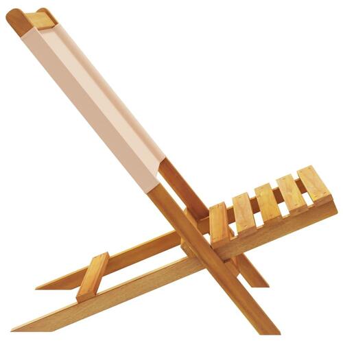 Havestole 2 stk. massivt akacietræ og stof beige