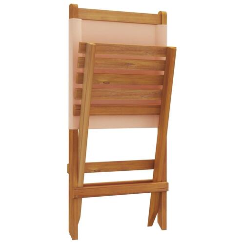 Havestole 2 stk. massivt akacietræ og stof beige
