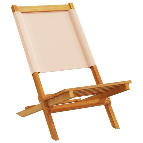 Foldbare havestole 8 stk. stof og massivt træ beige