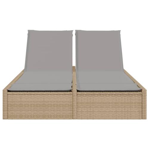 Solseng med hynder polyrattan beige