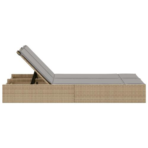 Solseng med hynder polyrattan beige