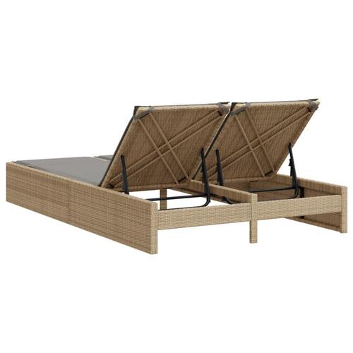 Solseng med hynder polyrattan beige