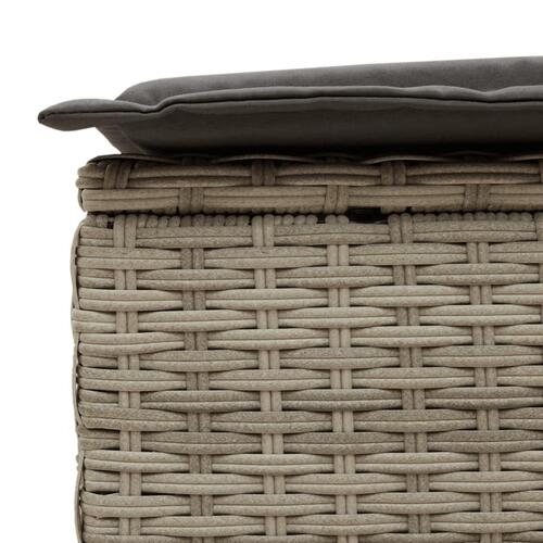 Solseng med hynder polyrattan lysegrå