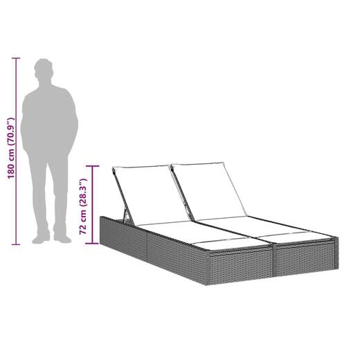 Solseng med hynder polyrattan lysegrå