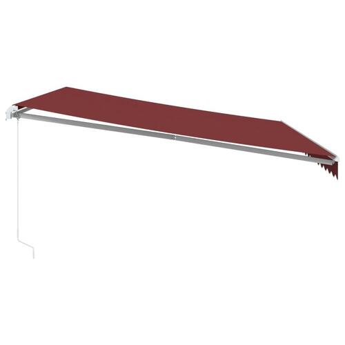 Markise med LED-lys 450x350 cm manuel betjening bordeauxfarvet