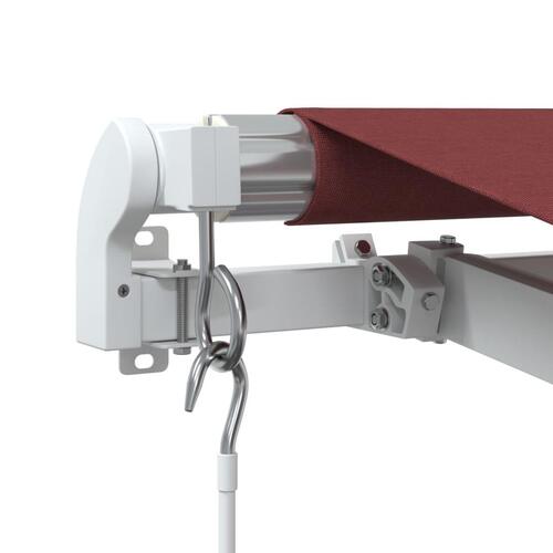 Markise med LED-lys 450x350 cm manuel betjening bordeauxfarvet
