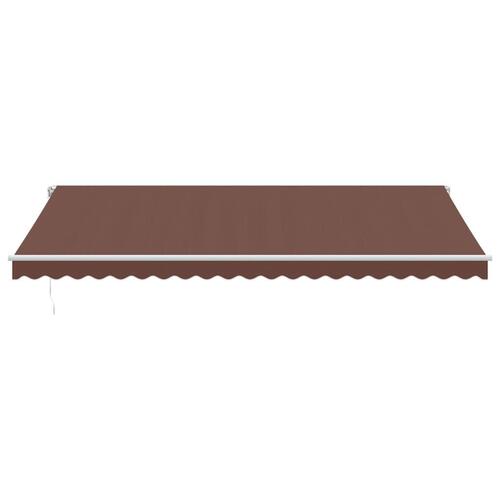 Markise med LED-lys 500x350 cm automatisk betjening brun