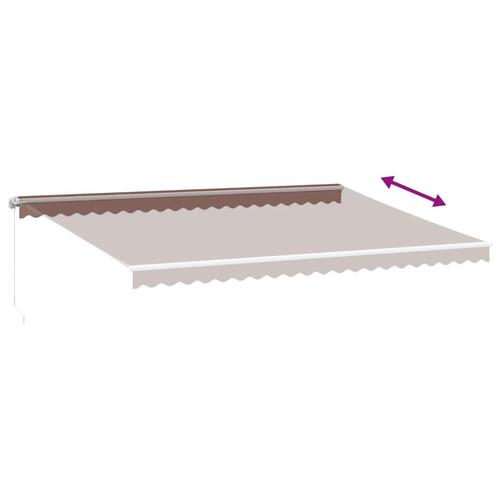 Markise med LED-lys 500x350 cm automatisk betjening brun