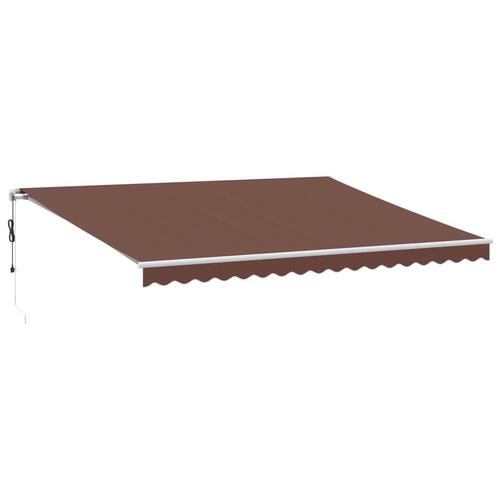 Markise med LED-lys 450x350 cm automatisk betjening brun