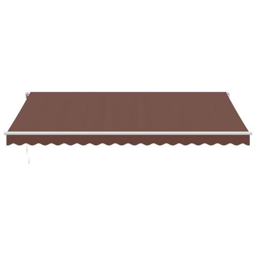 Markise med LED-lys 450x350 cm automatisk betjening brun