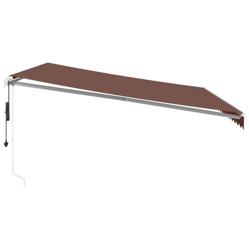 Markise med LED-lys 450x350 cm automatisk betjening brun