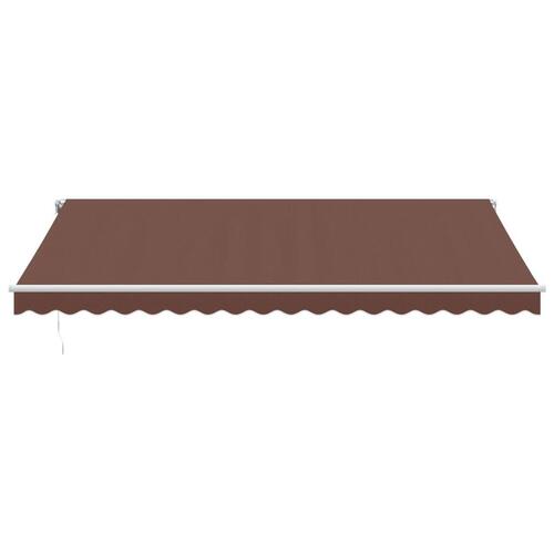 Markise med LED-lys 450x300 cm automatisk betjening brun