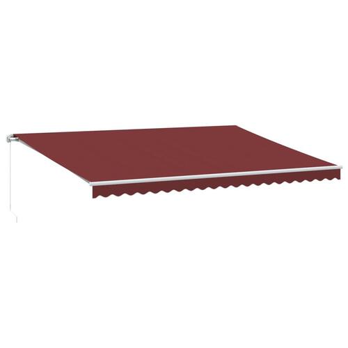 Markise med LED-lys 500x350 cm manuel betjening bordeauxfarvet