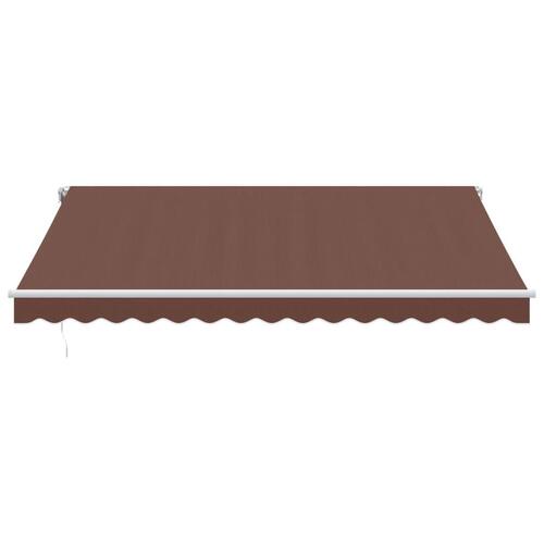 Markise med LED-lys 400x300 cm automatisk betjening brun