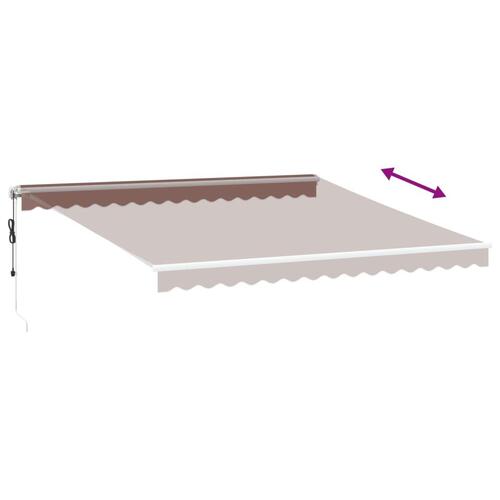 Markise med LED-lys 400x300 cm automatisk betjening brun