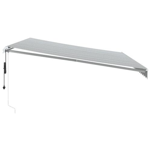 Markise 450x350 cm automatisk betjening antracitgrå og hvid