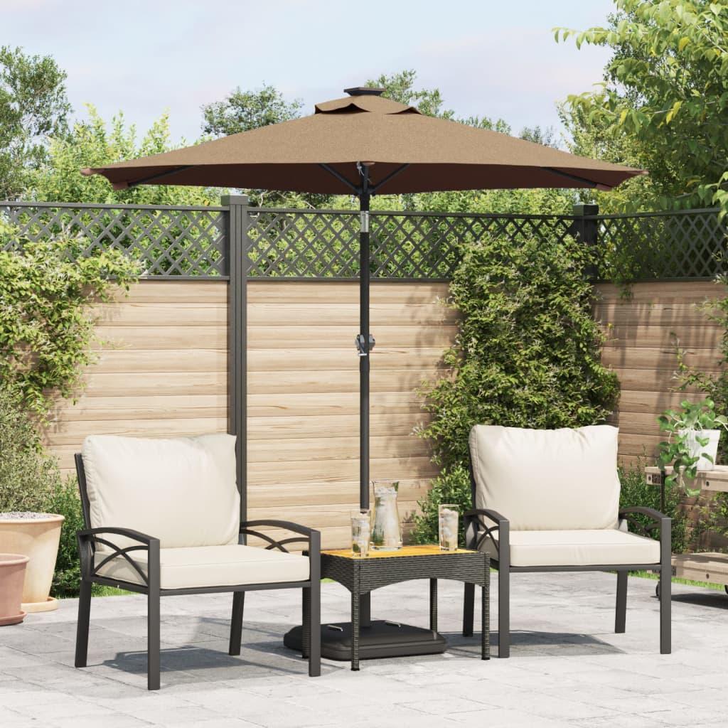 Parasol med stålstang 225x225x212 cm gråbrun