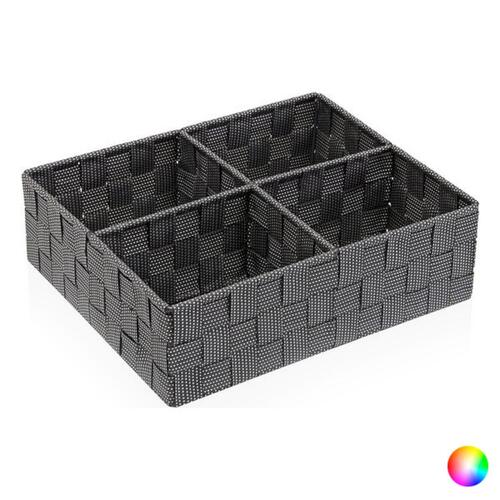 Kasse med rum Tekstil (27 x 10 x 32 cm) Grå