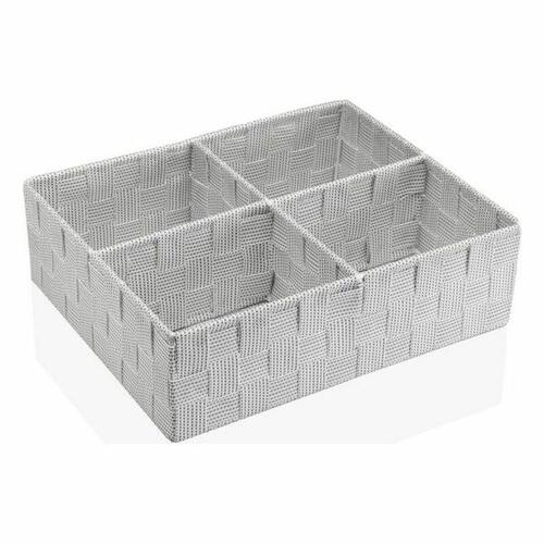 Kasse med rum Tekstil (27 x 10 x 32 cm) Hvid