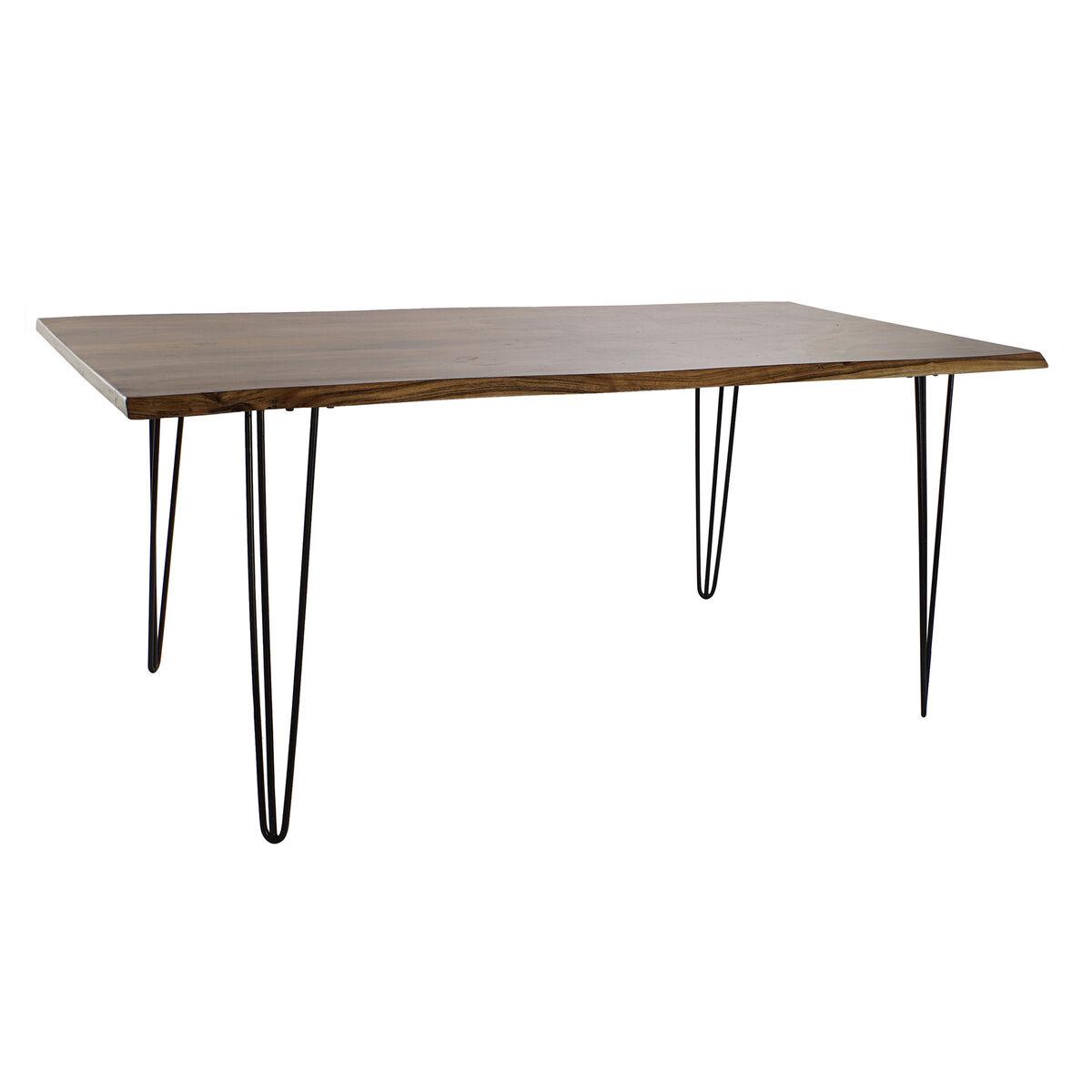 Spisebord 180 x 87 x 76 cm Sort Metal Brun Akacie