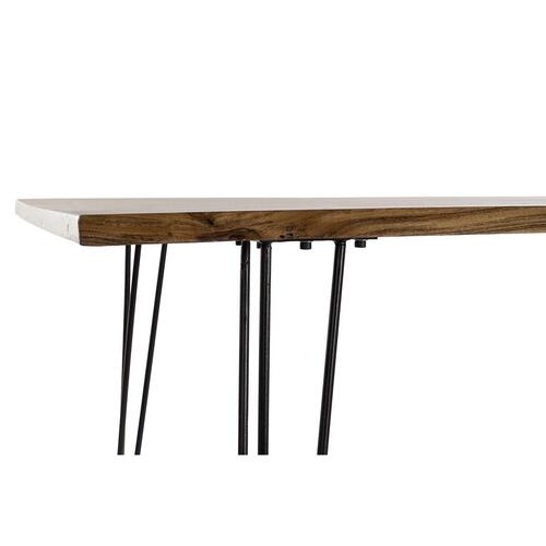 Spisebord 180 x 87 x 76 cm Sort Metal Brun Akacie