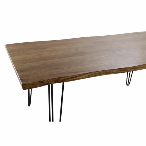 Spisebord 180 x 87 x 76 cm Sort Metal Brun Akacie