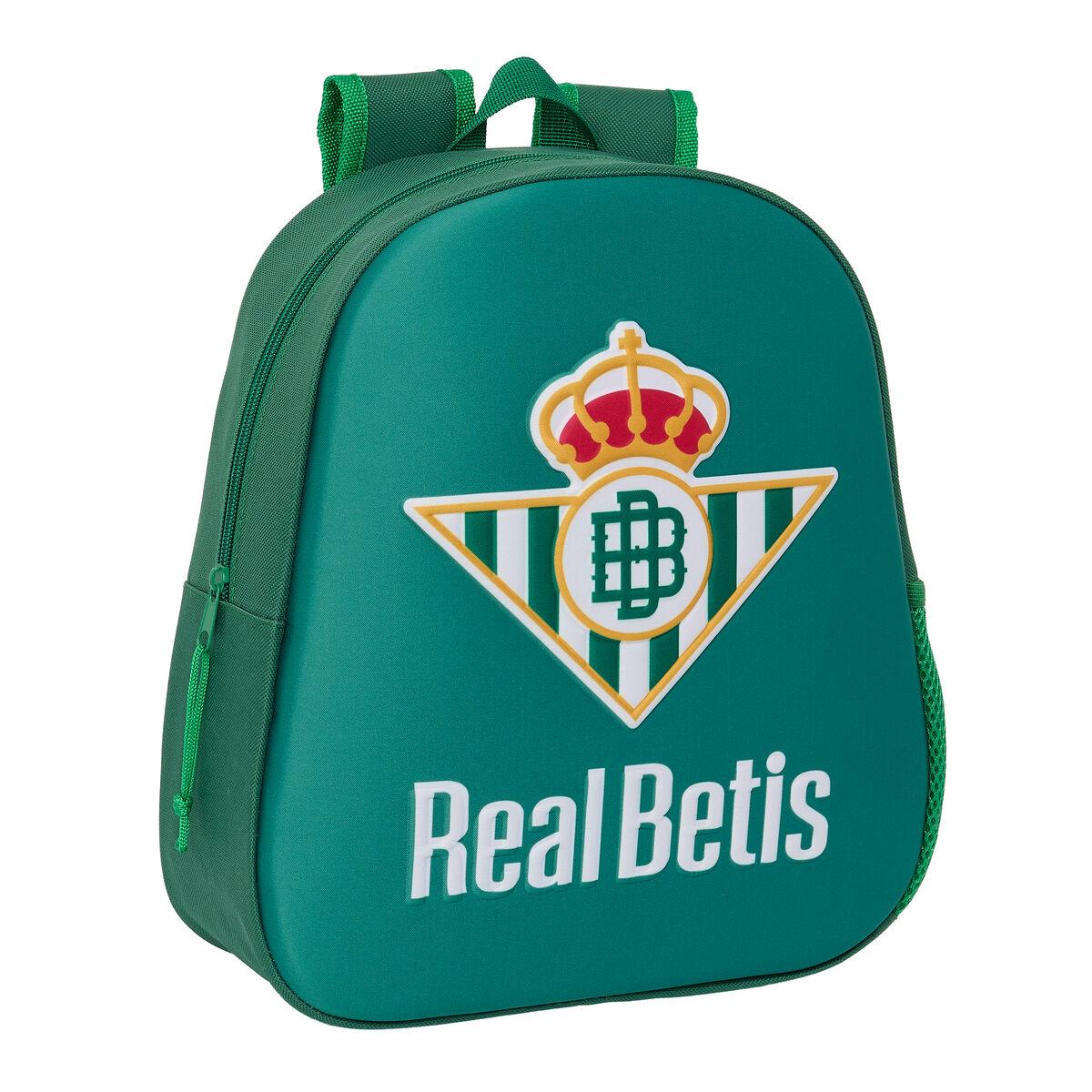 3D skoletaske Real Betis Balompié - grøn 27 × 33 × 10 cm
