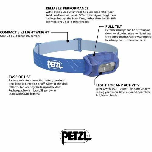 LED Pandelampe Petzl E060AA01 Blå 300 Lm (1 enheder)