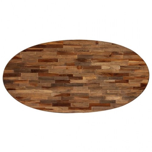 Sofabord massivt genanvendt teak oval 120 x 60 x 30 cm