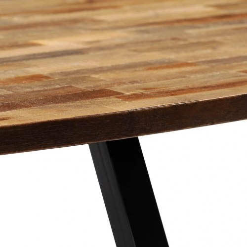 Sofabord massivt genanvendt teak oval 120 x 60 x 30 cm