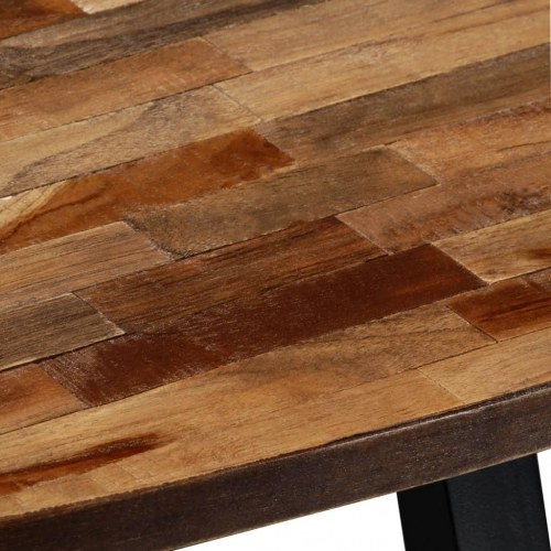 Sofabord massivt genanvendt teak oval 120 x 60 x 30 cm