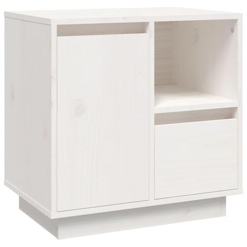 Sengebord 50x34x50 cm massivt fyrretræ hvid