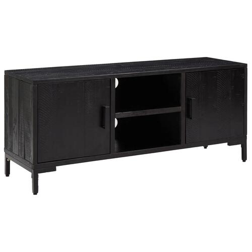 Tv-bord 110x35x48 cm massivt fyrretræ sort