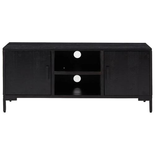 Tv-bord 110x35x48 cm massivt fyrretræ sort