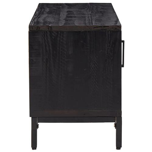 Tv-bord 110x35x48 cm massivt fyrretræ sort