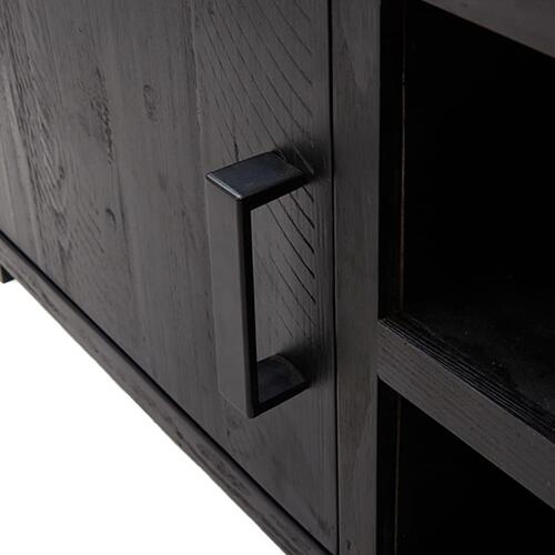 Tv-bord 110x35x48 cm massivt fyrretræ sort