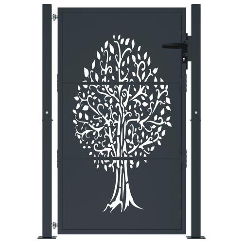 Havelåge 105x155 cm stål trædesign antracitgrå