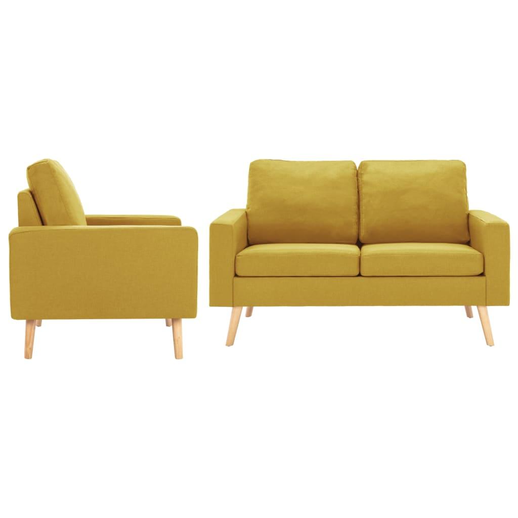 2 personers sofa stof gul