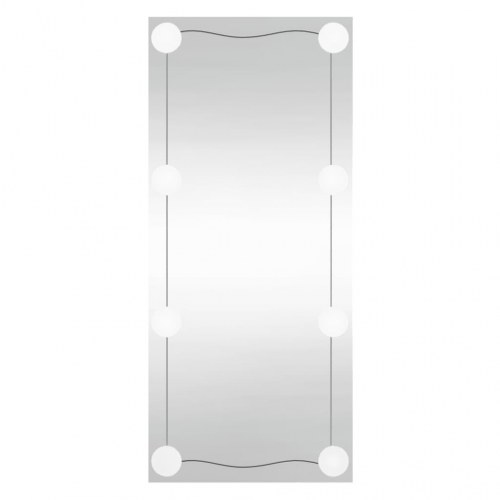 Vægspejl med LED-lys 30 × 80 cm - rektangulært glas