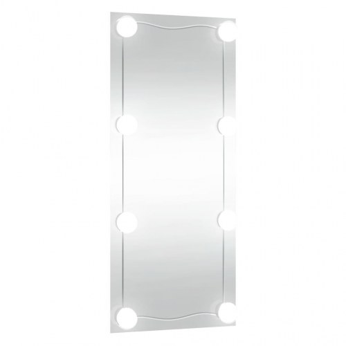 Vægspejl med LED-lys 30 × 80 cm - rektangulært glas